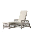 Natural rattan Menton outdoor lounger by Gallery Direct for garden relaxation, shown with cushioned seat and sturdy frame.