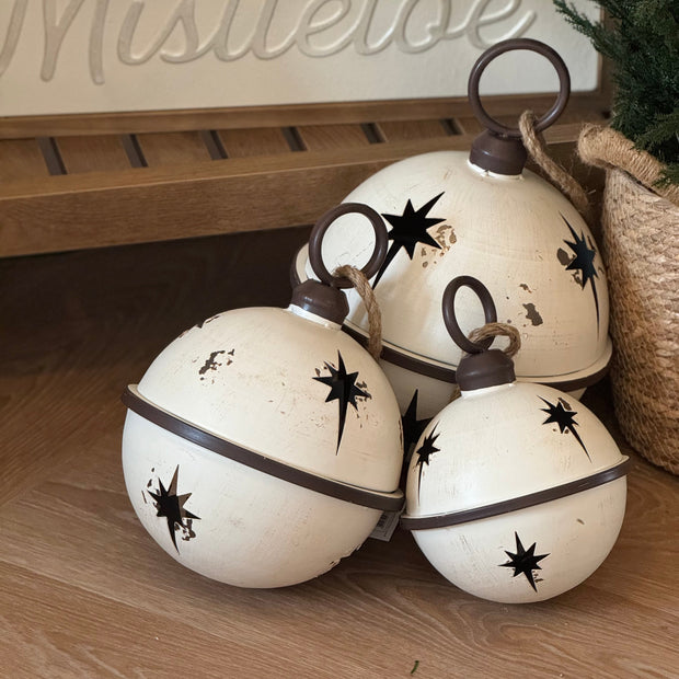 White Round Hanging Metal Bells