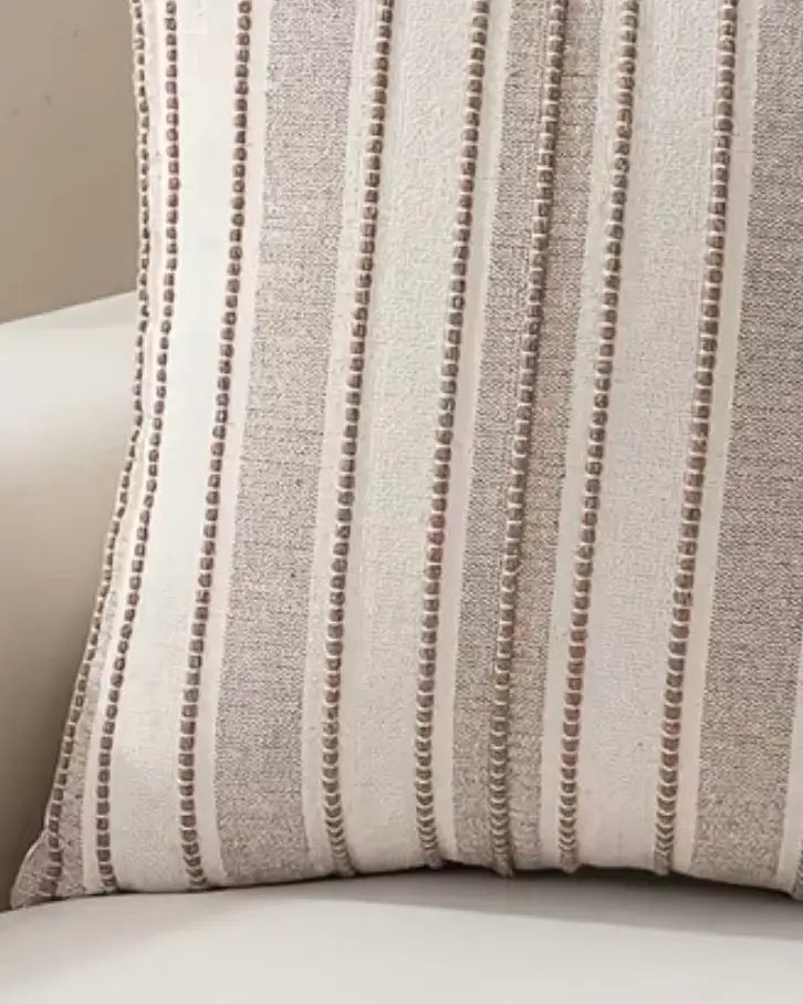 Beige stitch stripe cushion cover from Starlight Express, soft furnishings accessory with a stylish striped pattern and stitching details.
