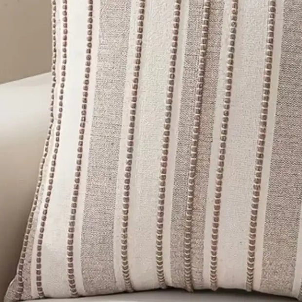 Beige stitch stripe cushion cover from Starlight Express, soft furnishings accessory with a stylish striped pattern and stitching details.