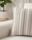 Beige stitch stripe cushion cover from Starlight Express, soft furnishings accessory with sewn stripe pattern and textured fabric.