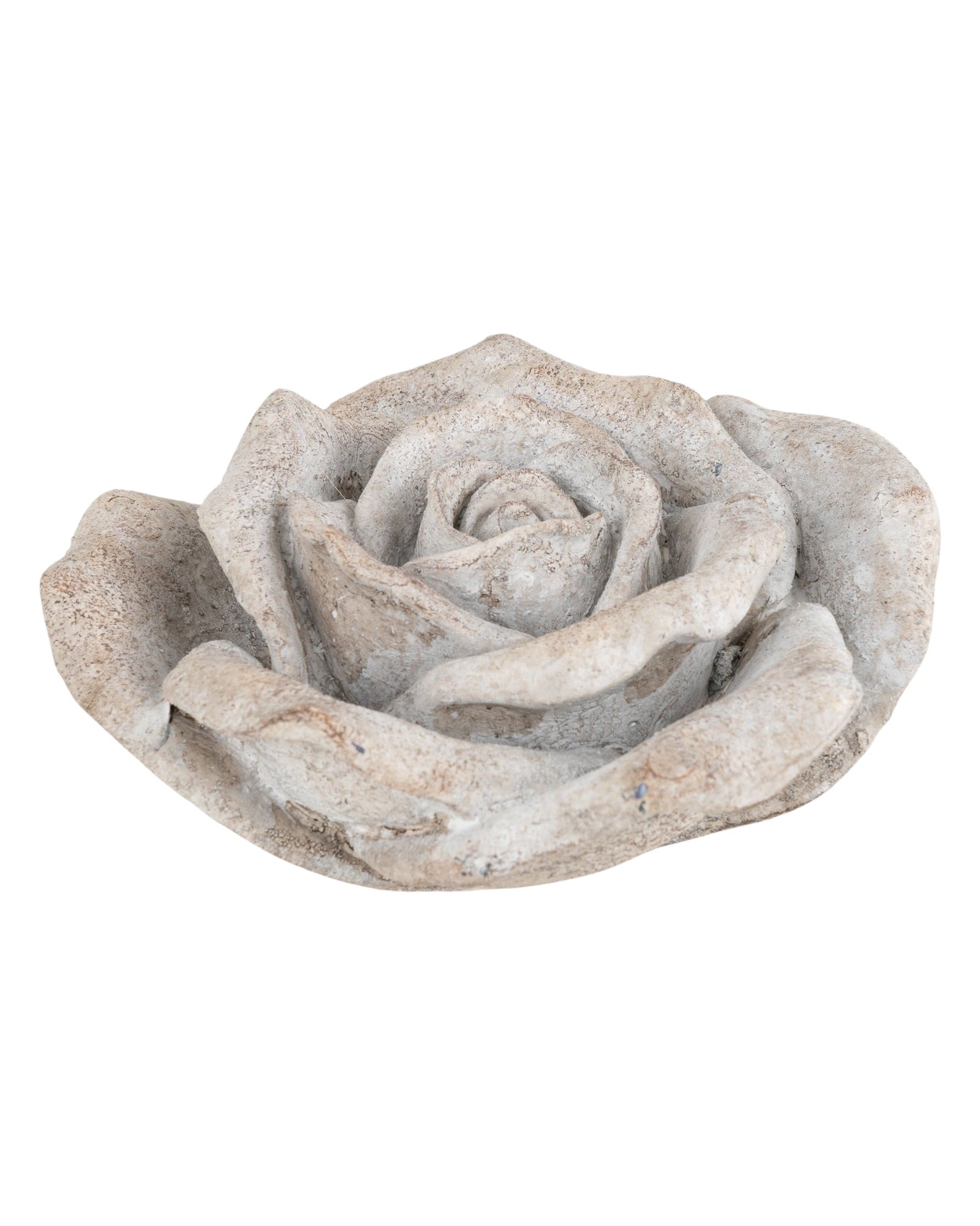 Stone ornamental rose decor for home, detailed handcrafted flower sculpture by Candlelight Products Ltd.