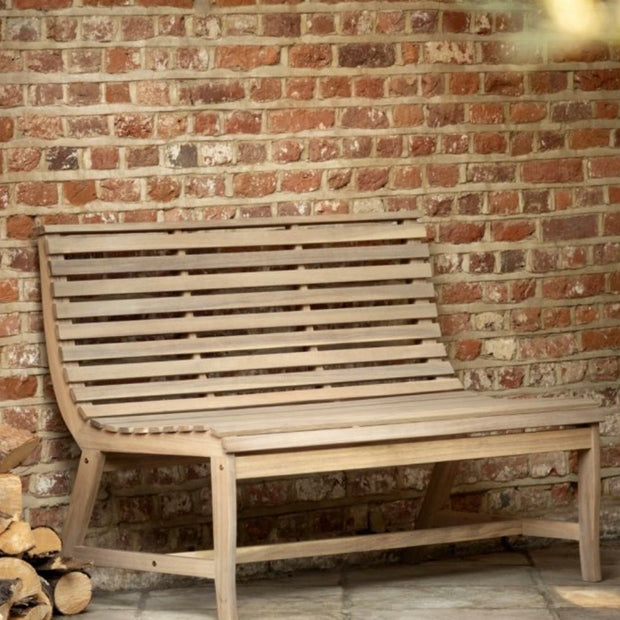 Kalamata wooden outdoor garden bench by Gallery Direct featuring a sturdy design and natural wood finish.