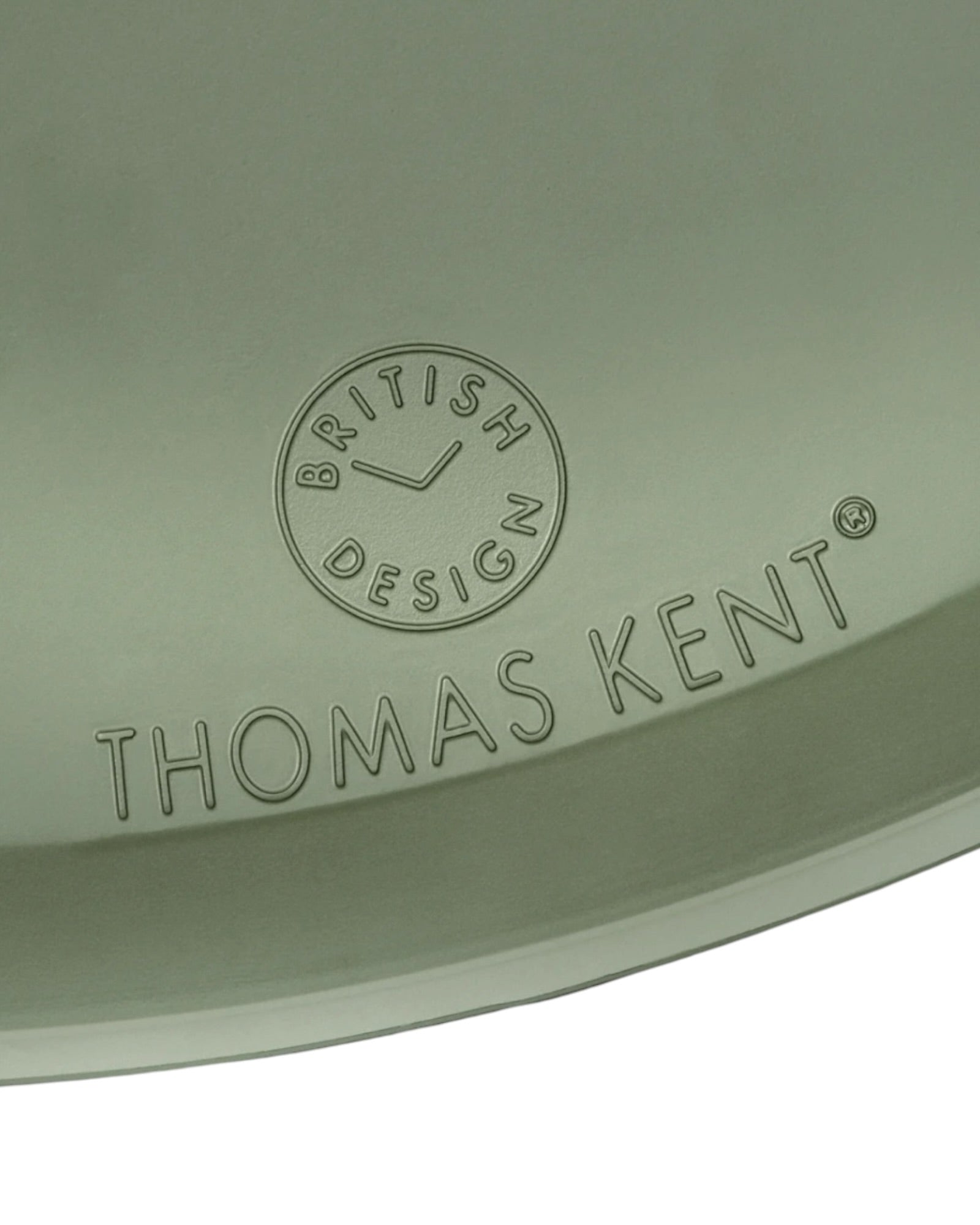 Gallery Direct Thomas Kent 12-inch Arabic wall clock in Lichen Green, featuring a stylish design with clear Arabic numerals.