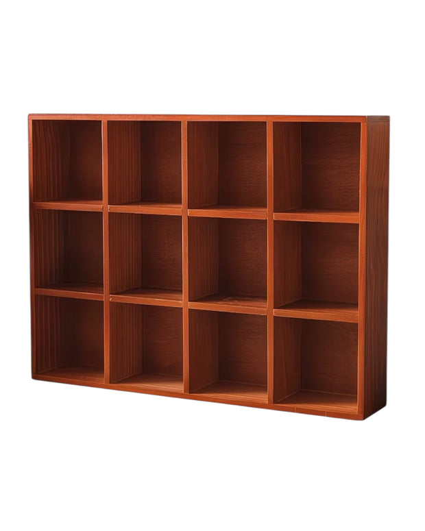 Dark wooden mug display shelf unit from Starlight Express, perfect for kitchen and dining organization, featuring multiple hooks and shelves.
