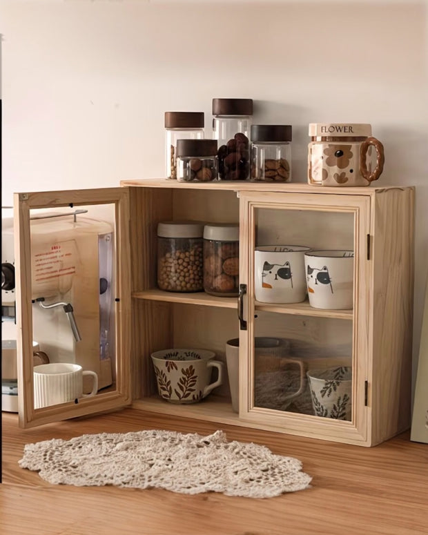 Wooden cupboard display shelf unit from Starlight Express, ideal for kitchen and dining room storage and organization.