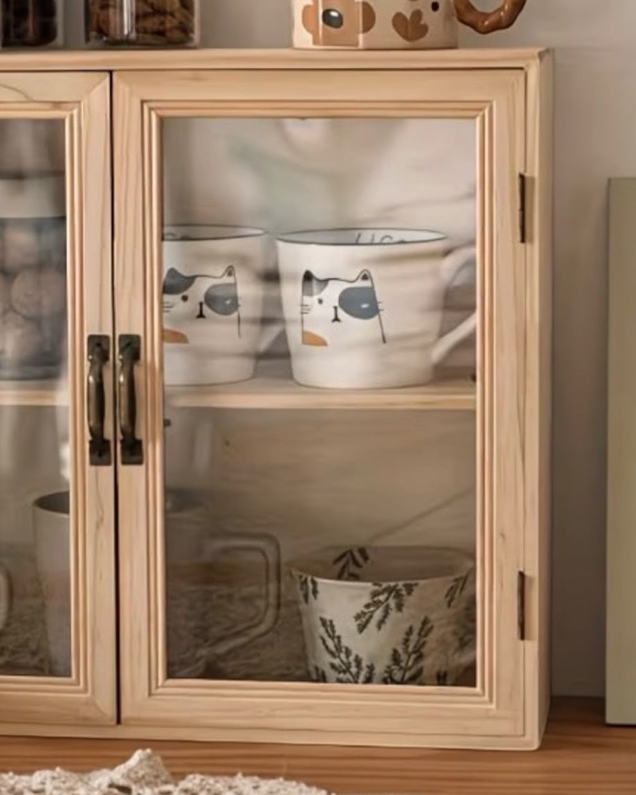 Starlight Express wooden cupboard display shelf unit for kitchen and dining, showcasing storage and organization space.