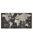 World map poster with a black frame on a white background