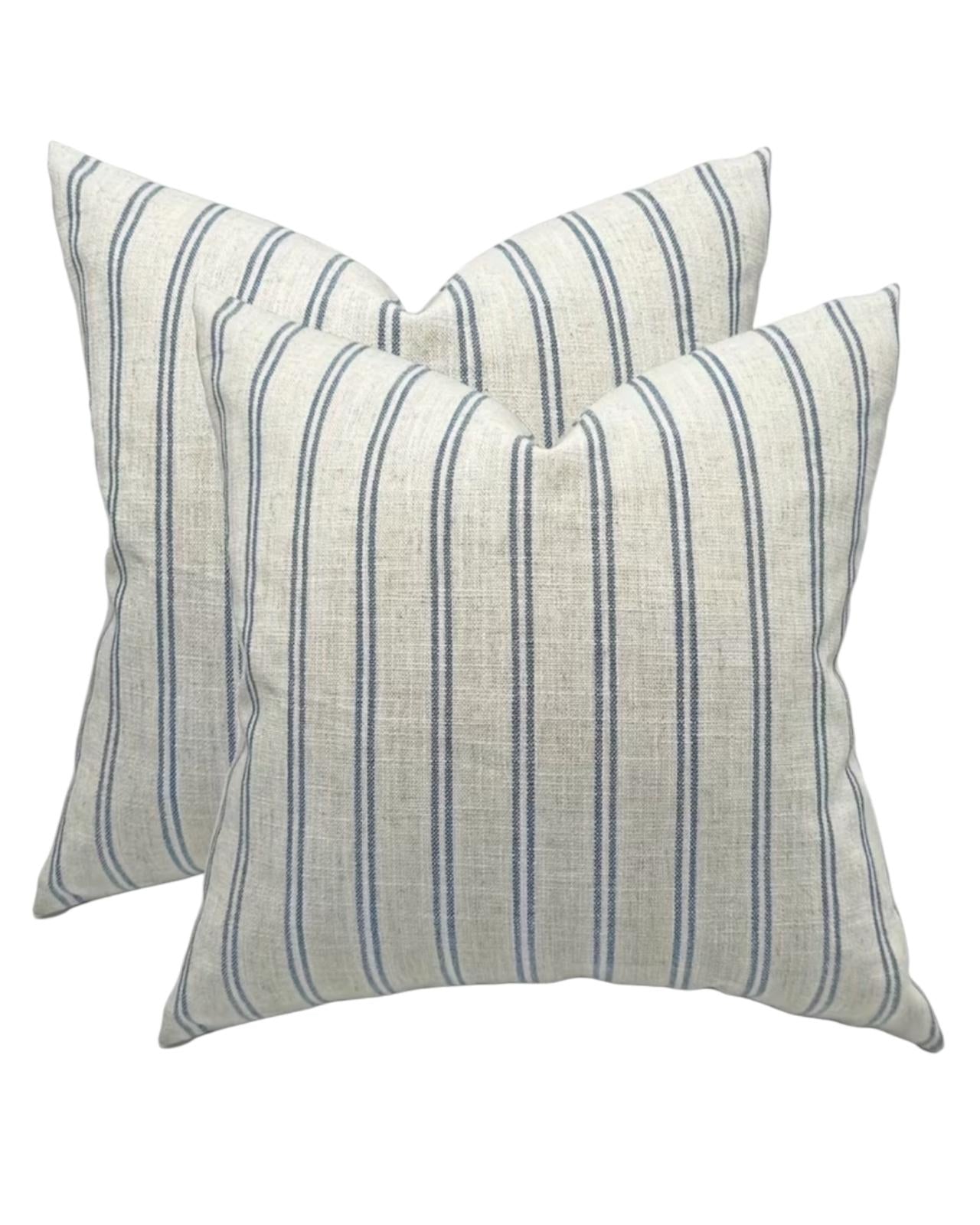 Blue stitch stripe cushion cover from Starlight Express, featuring soft furnishings with a stylish striped design.