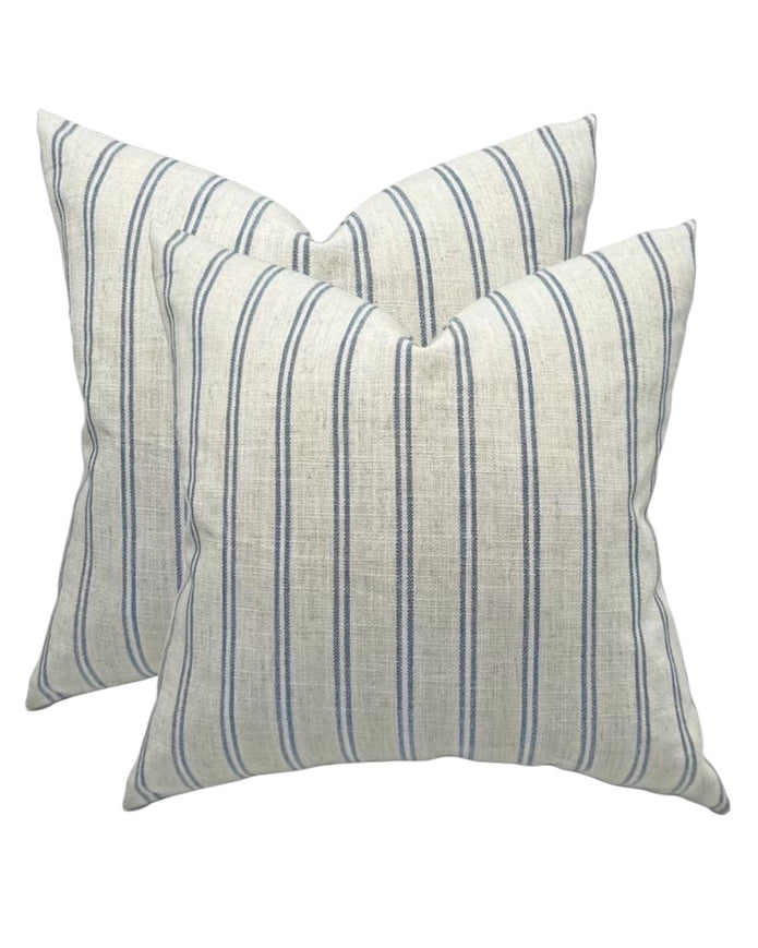 Blue stitch stripe cushion cover from Starlight Express, featuring soft furnishings with a stylish striped design.