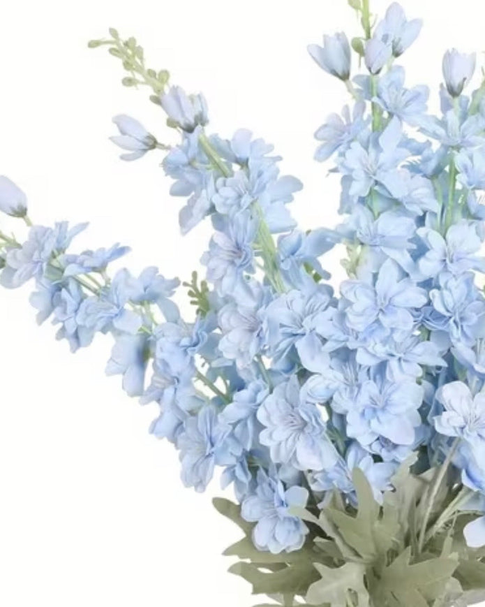 Artificial tall ocean blue Lupin flower stem from Starlight Express, showcasing vibrant blue blooms and lush green foliage.
