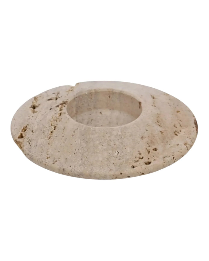 Travertine Disk Tea Light Holder