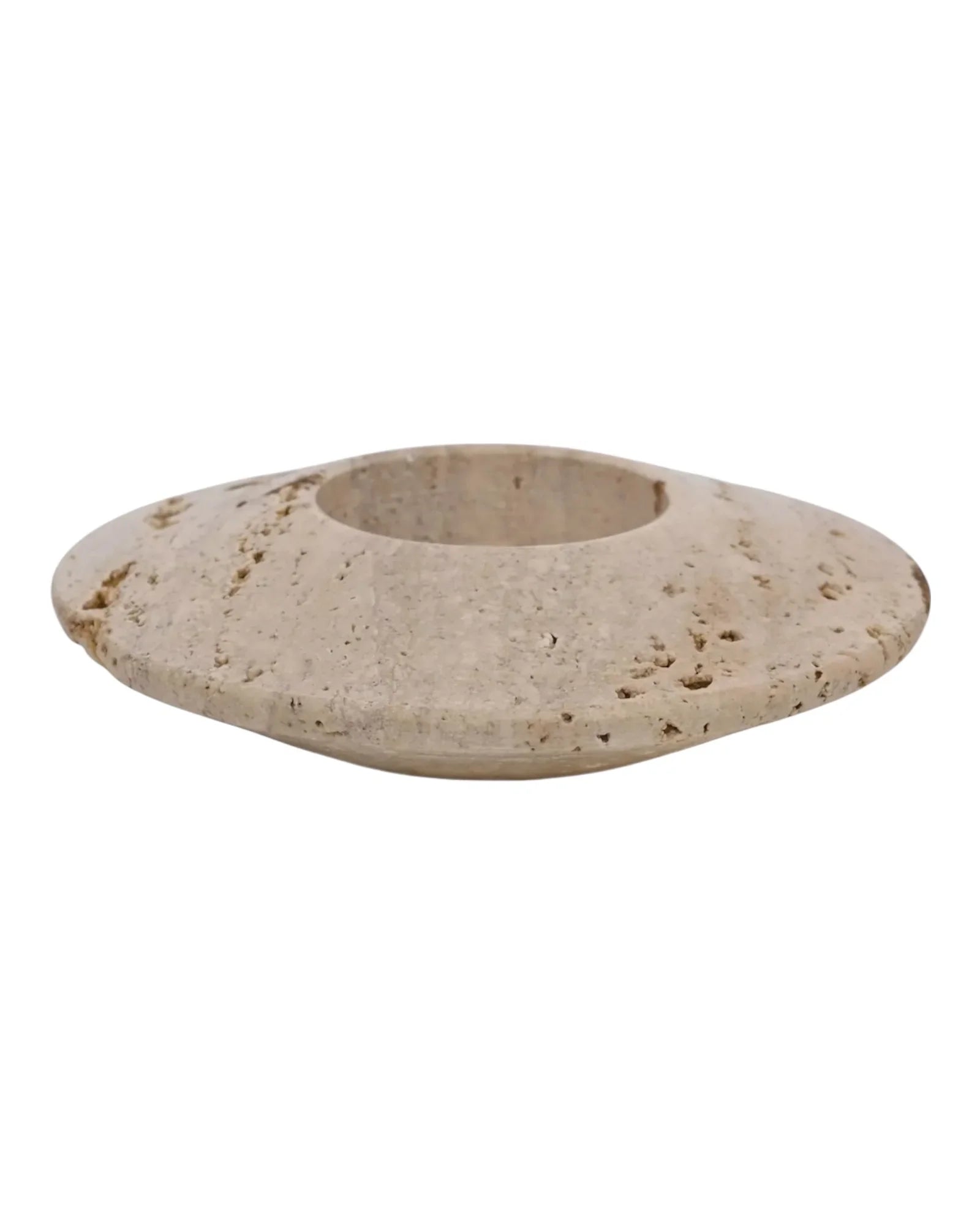 Travertine Disk Tea Light Holder