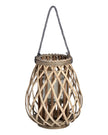 Natural Rattan Wicker Bulbous Garden Candle Lantern