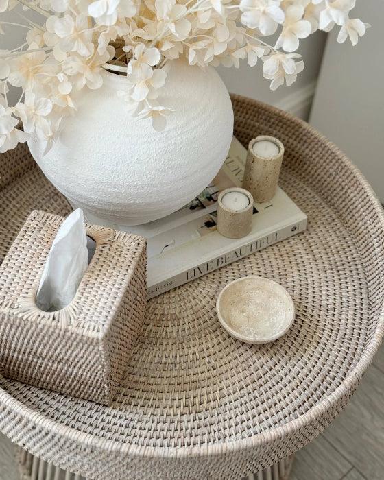 Artisan Weave - Rattan Round Side Table - PRE ORDER TWO WEEK DELIVERY