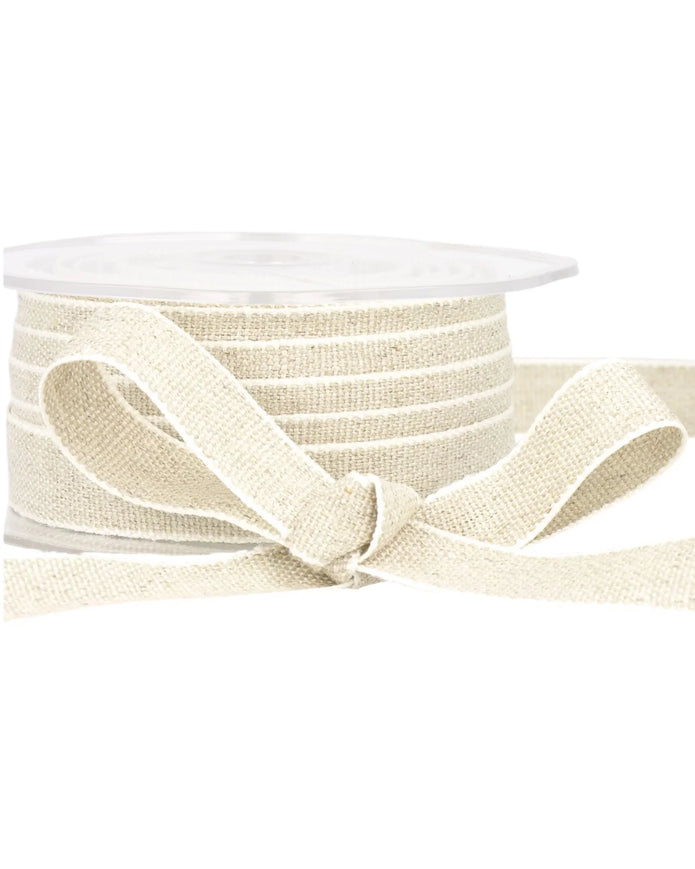 Ivory Linen Ribbon 15m Roll - 40mm Extra Wide