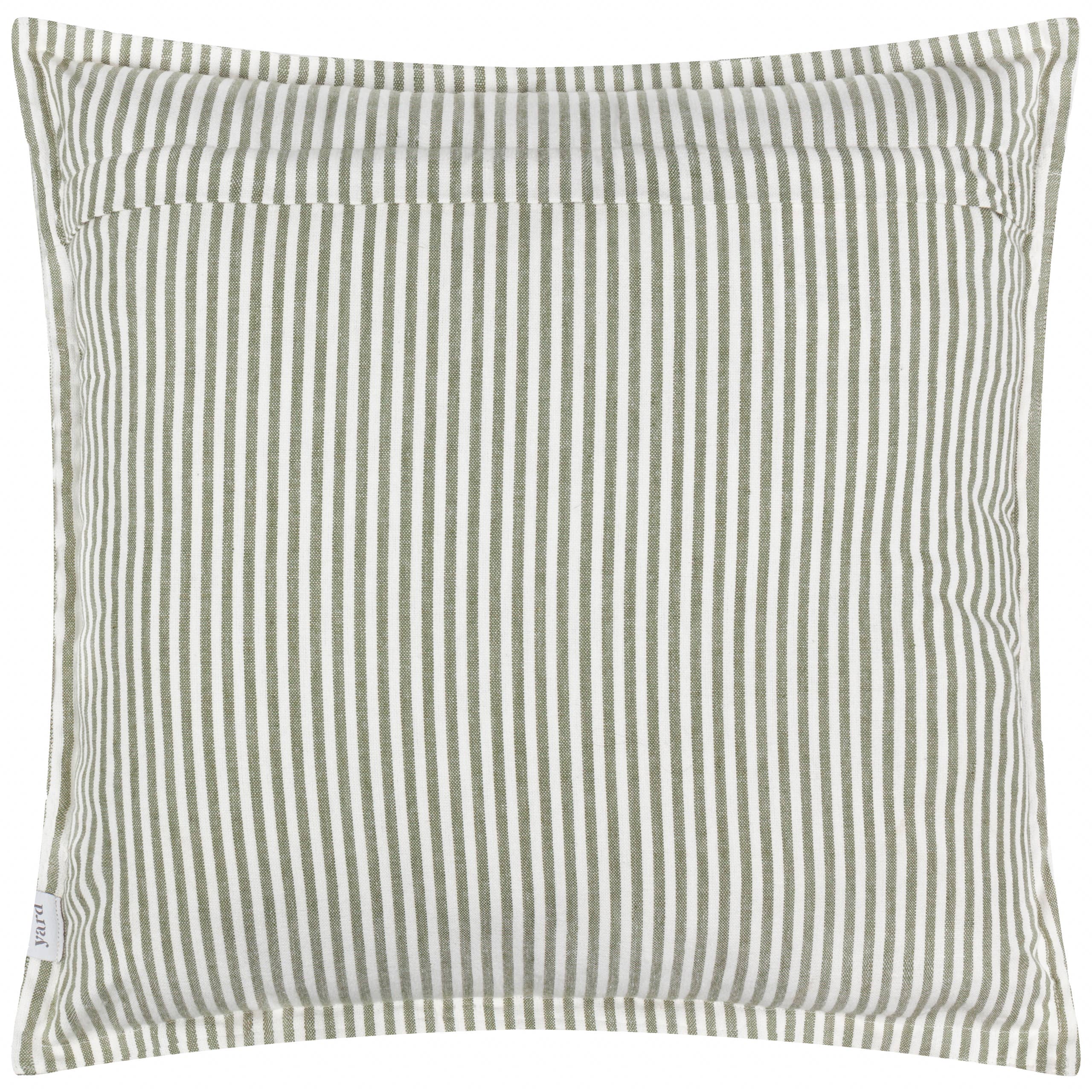 Olive Green Striped Outdoor Garden Seat Scatter Cushion Cover