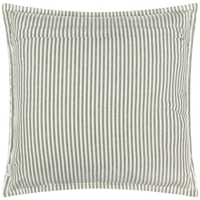 Olive Green Striped Outdoor Garden Seat Scatter Cushion Cover