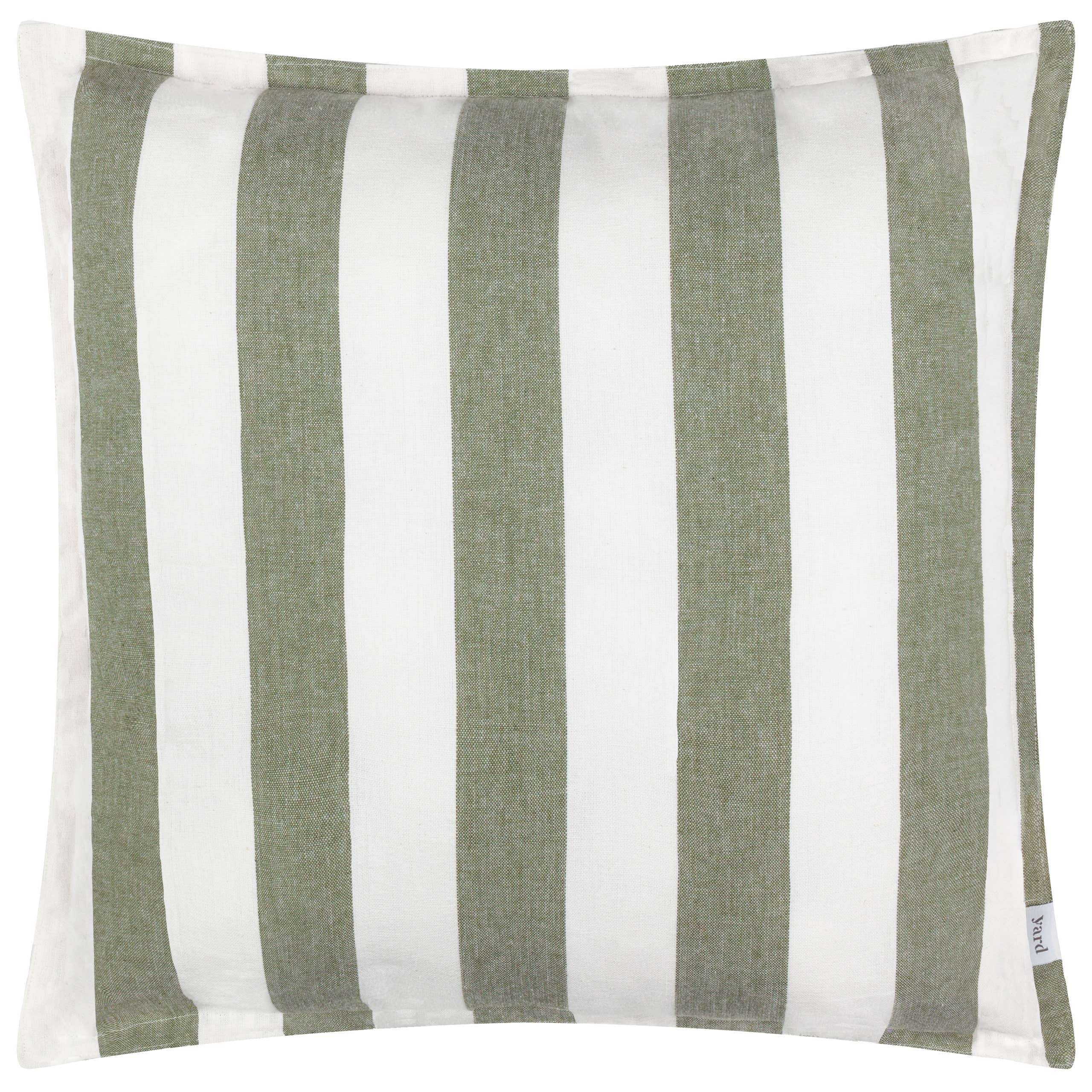 Olive Green Striped Outdoor Garden Seat Scatter Cushion Cover