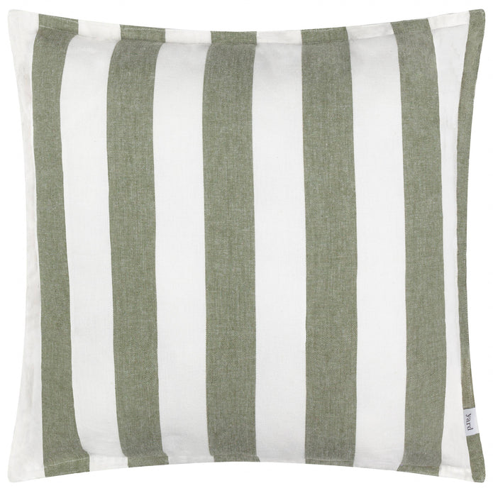 Olive Green Striped Outdoor Garden Seat Scatter Cushion Cover