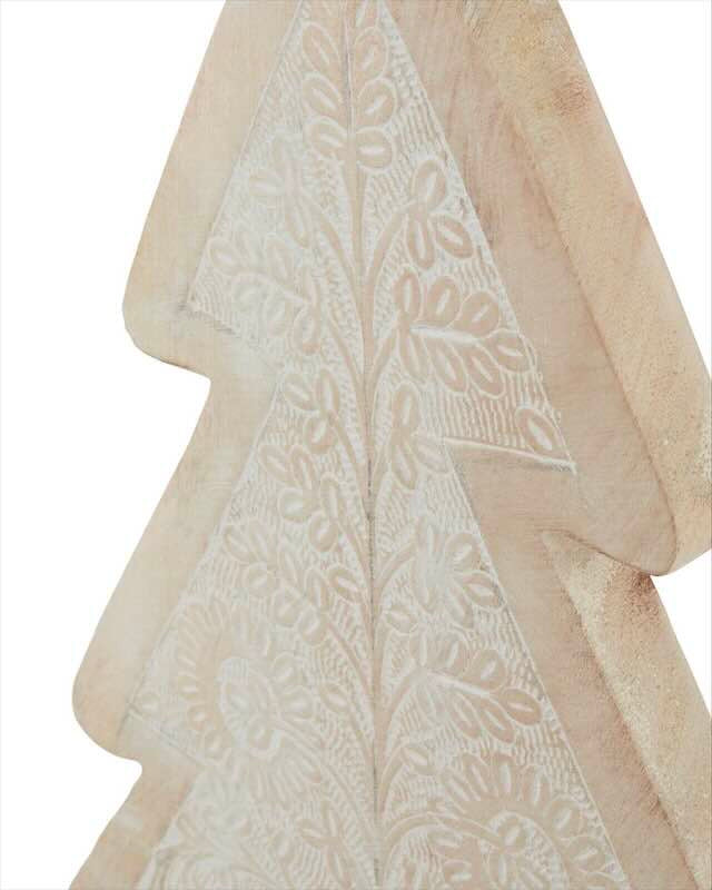 Whitewashed Collection Wooden Christmas Tree
