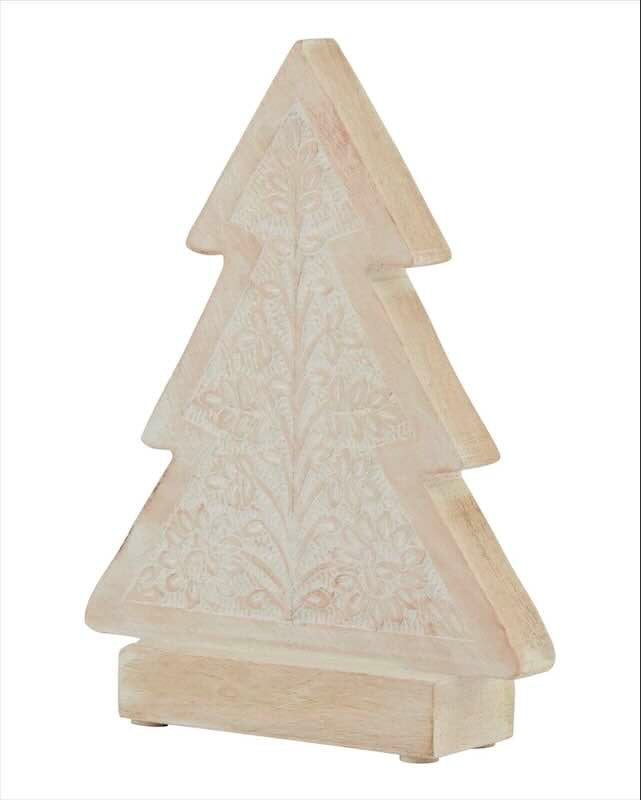 Whitewashed Collection Wooden Christmas Tree