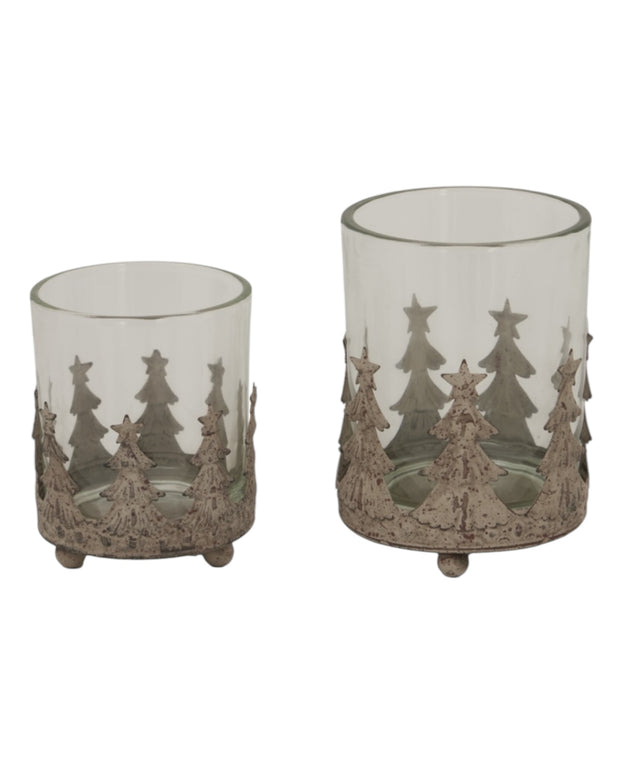 Rustic Glass Candle Holder