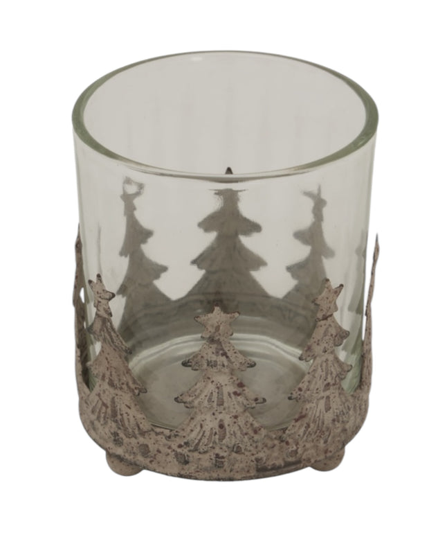 Rustic Glass Candle Holder