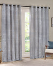 Yard Navy Blue Striped Blackout Eyelet Curtains