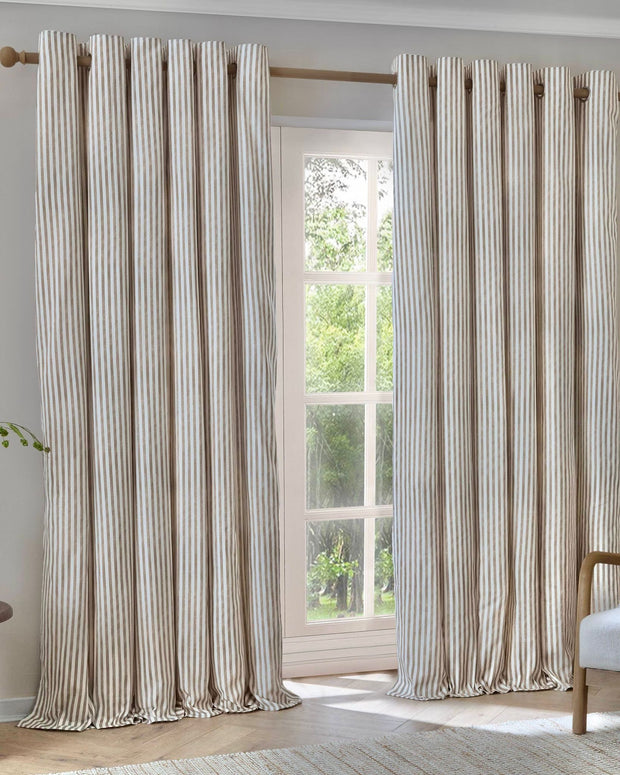 Yard Natural Striped Blackout Eyelet Curtains