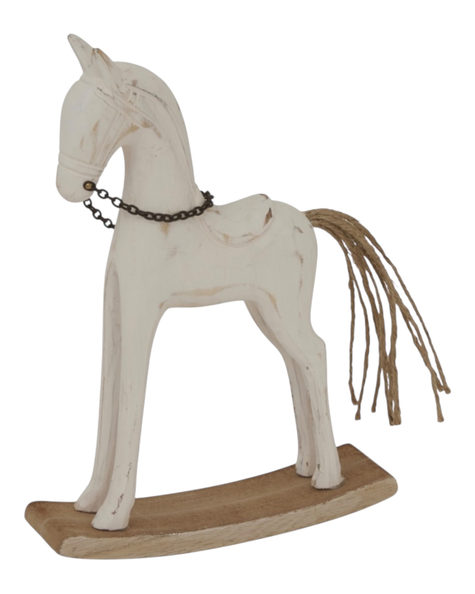 Whitewashed Rustic Rocking Horse