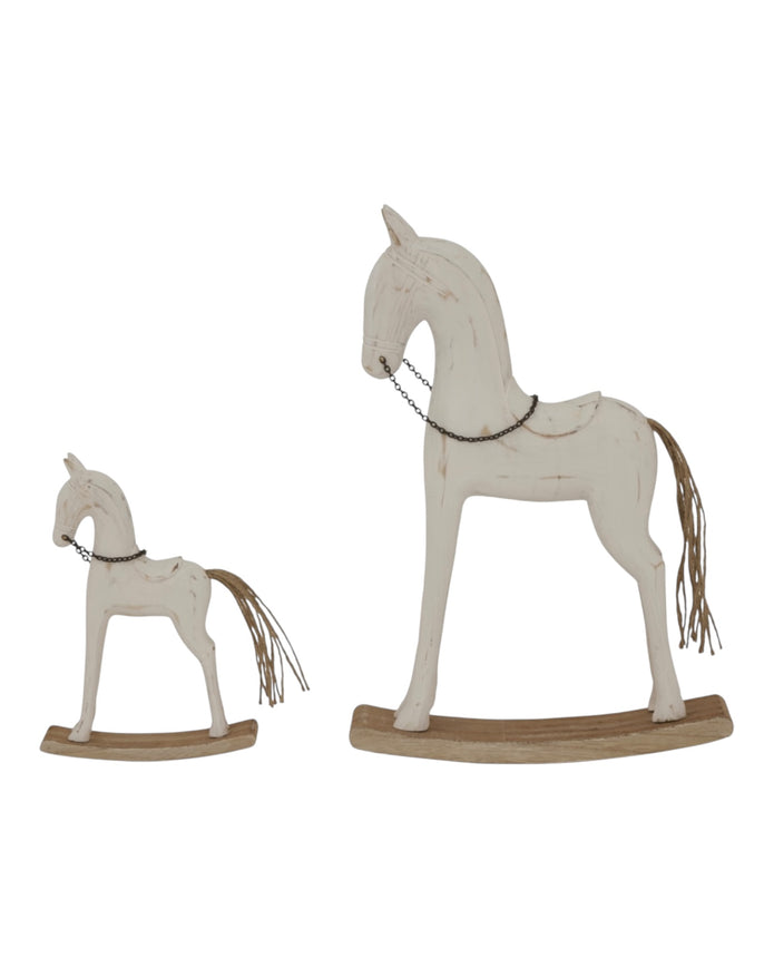 Whitewashed Rustic Rocking Horse