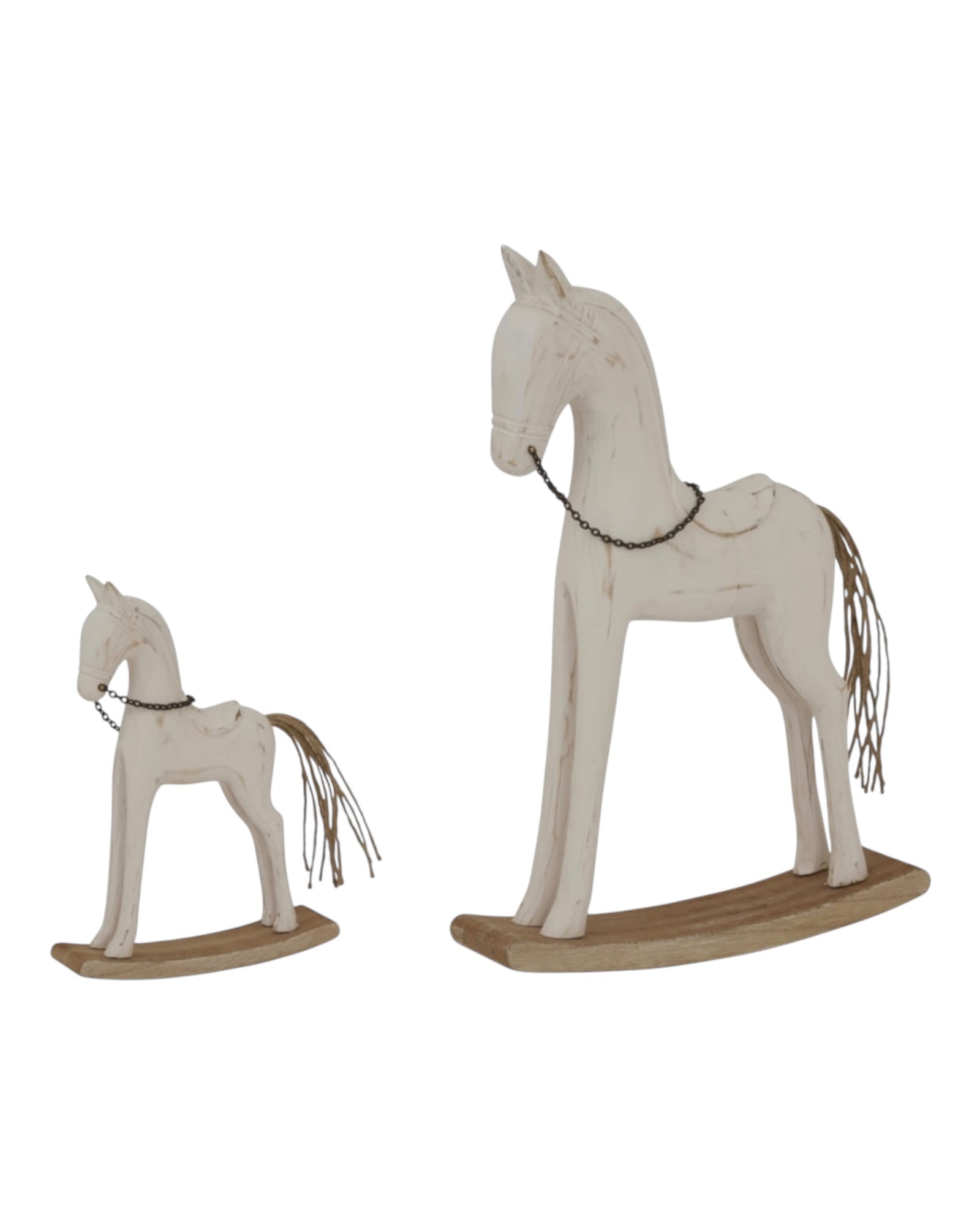 Whitewashed Rustic Rocking Horse