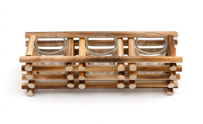 Wooden Coastal Tealight Candle Holder