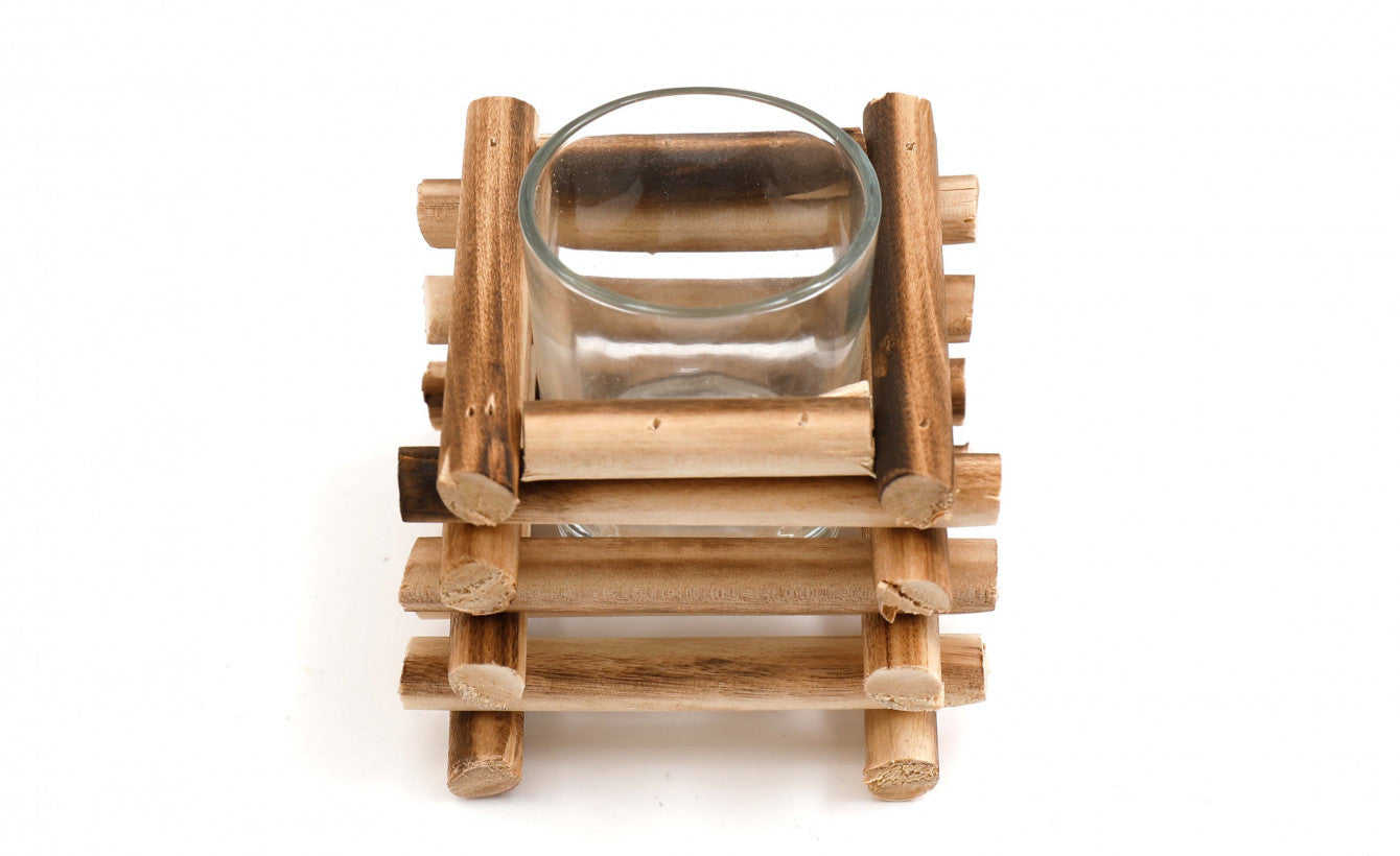Wooden Coastal Tealight Candle Holder