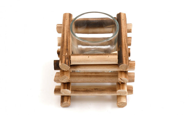 Wooden Coastal Tealight Candle Holder