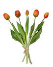 Tulip Stems - Bunch of 5 Artificial Spring Flowers - Golden Sunrise