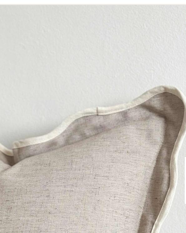 Chloe Beige And Cream Scalloped Edge Cushion Cover