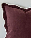 Chloe Burgundy Square Scalloped Cushion Cover
