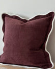 Chloe Burgundy Square Scalloped Cushion Cover
