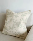 Aria Sage Green And White Square Floral Print Cotton Cushion Cover