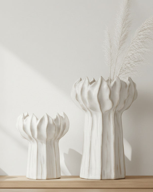 White Ceramic Small Bud Vase