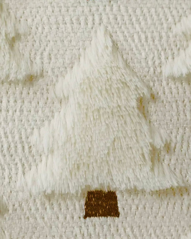 White Chenille Christmas Tree Cushion Cover
