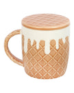 Caramel Waffle Mug With Lidded Coaster