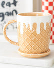 Caramel Waffle Mug With Lidded Coaster