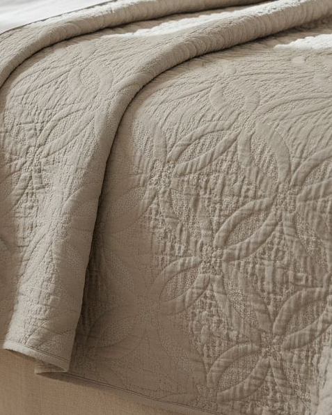 Amity Beige King Size Quilted Bedspread