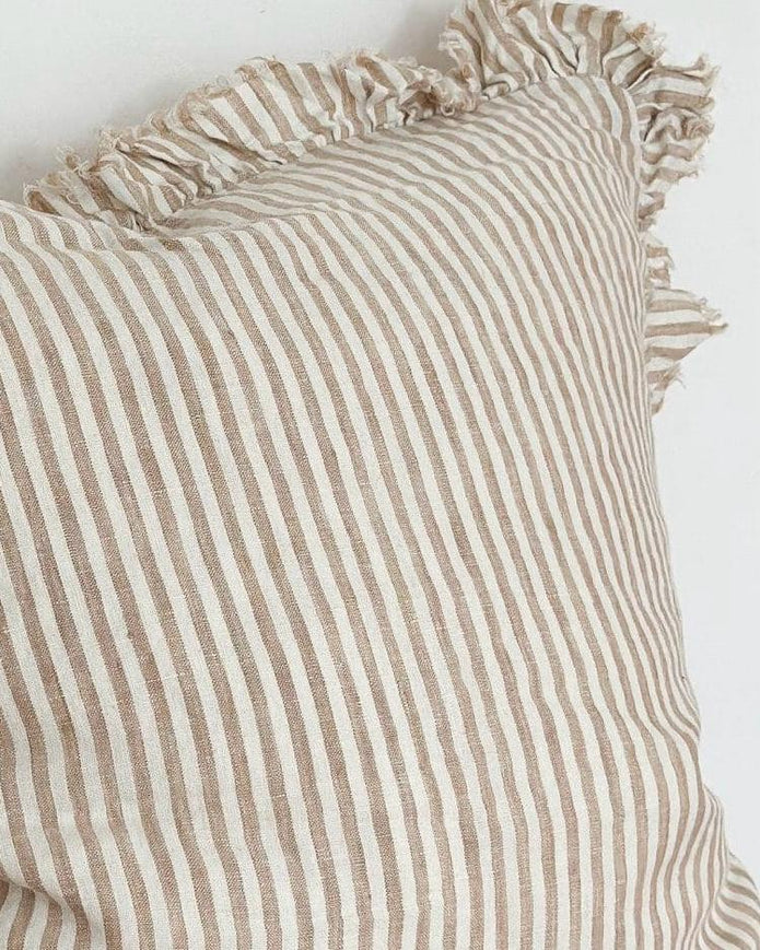 Hallie Light Brown Stripe Cushion Cover