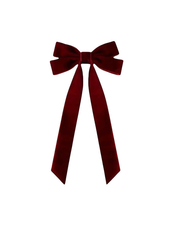 Burgundy Velvet Bows - Set of Two