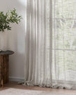 Yard Greige Woven Sheer Voile Curtain Panel - Tab Top