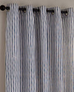 Yard Navy Blue Striped Blackout Eyelet Curtains